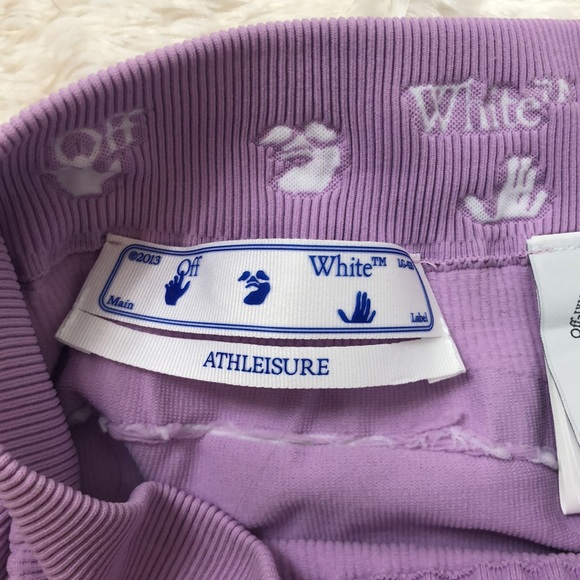 NWT 180.00 OFF WHITE Brand Full Compression Shorts Size Small Medium Lavender - Picture 3 of 11